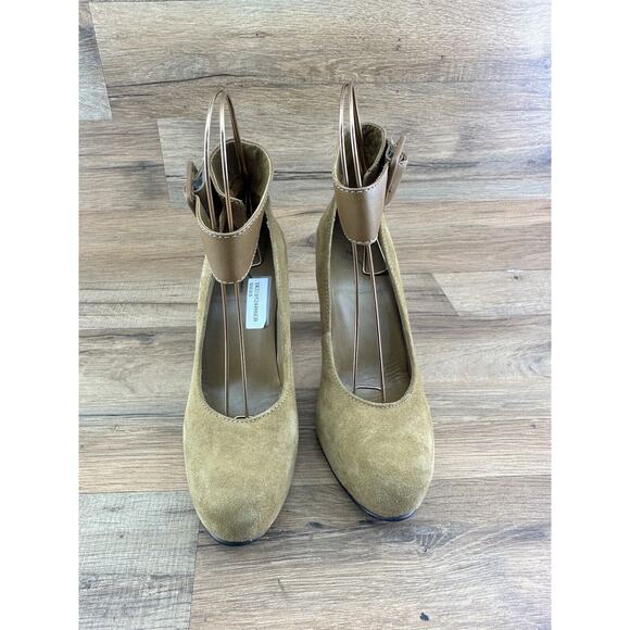 L.L. Bean Shoes Womens Size 8.5M Ankle Strap Block Heels Green Suede - Picture 8 of 10